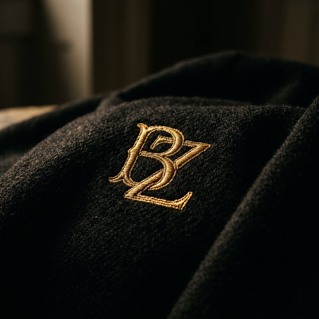 Tecido premium com bordado dourado BZ